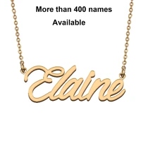 cursive initial letters name necklace for elaine birthday party christmas new year graduation wedding valentine day gift