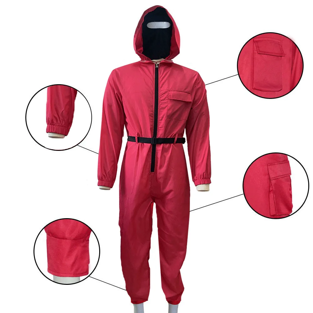 

2021 Hot Sale Korean Drama Squid Game Cos Hooded One-Piece Clothing Squid Game Role-Playing Suit
