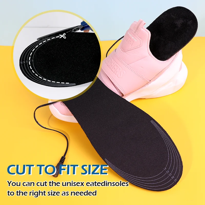 Bangni USB Heat Insoles Sock Washed Inserts Warm Soles Thermal Shoe Pads Inner Cut Keep Feet For Winter Men Women