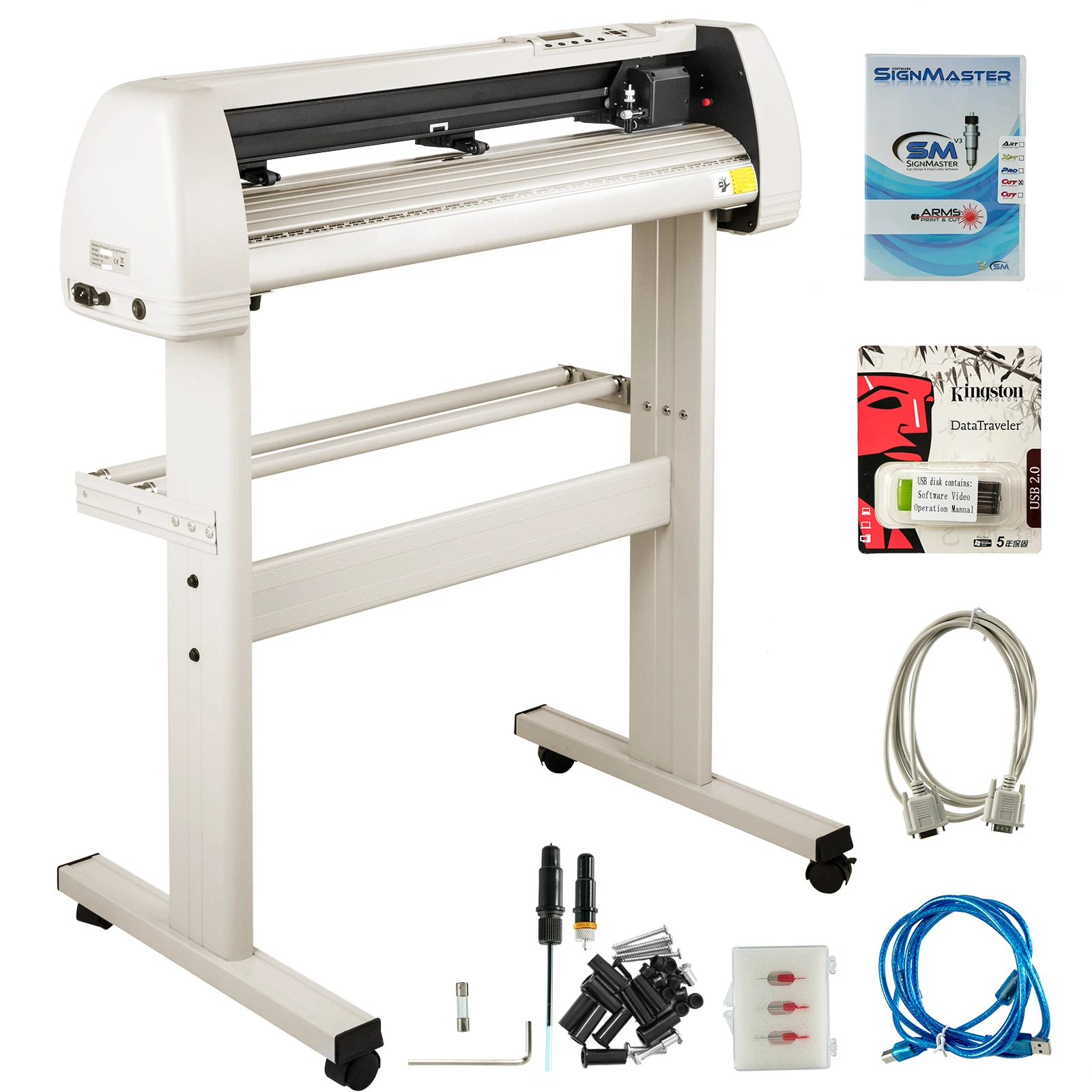 VEVOR 34" 870mm Vinyl Cutting Plotter Cutter Machine with Signmaster Software & 20 Blades Printing for T-Shirts Signs Stickers