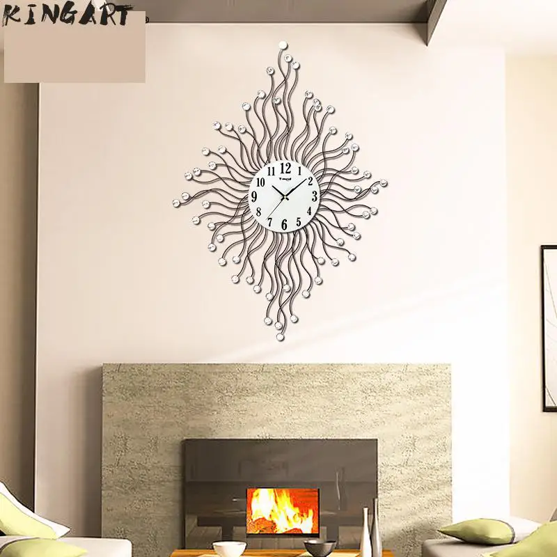 Большие настенные часы 85 см металлические большие бесшумные для гостиной