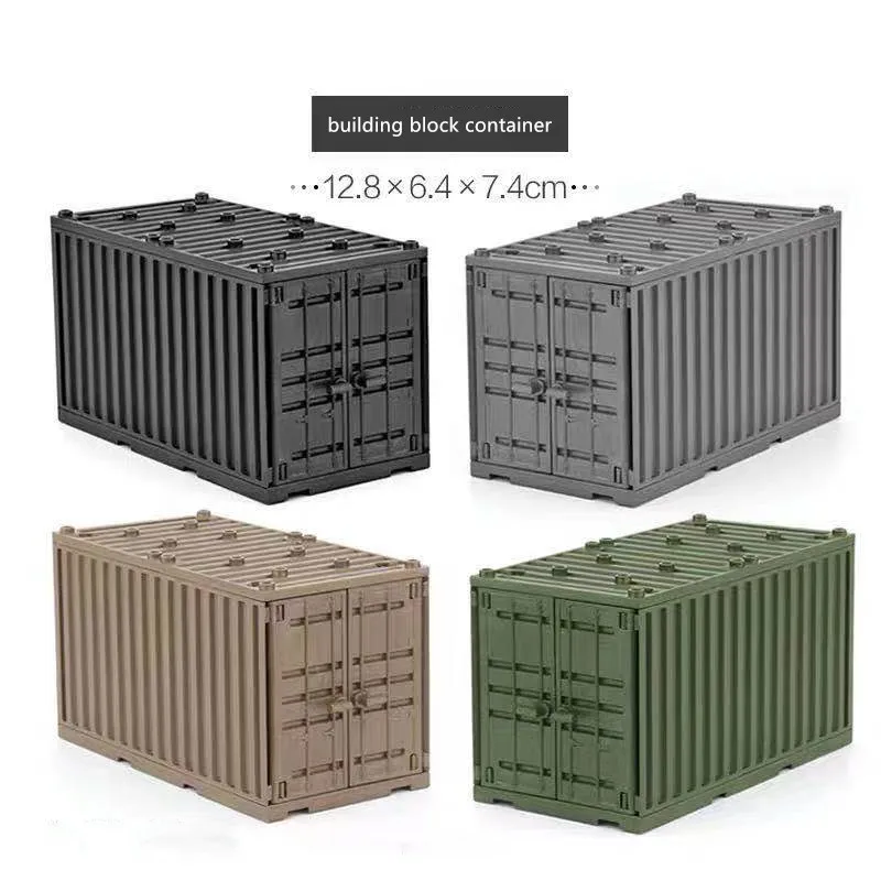 

MOC Comaptible Military Building Block Figure Accessories Container Weapon Boxes Scene Aseembly Educational Kids Toys