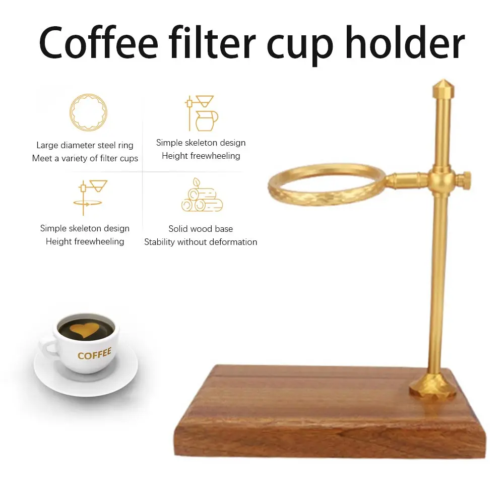 

Coffee Pour Over Stand Adjustable Dripper Coffee Filter Cup Holder With Wooden Base For Drink Maker Accessories
