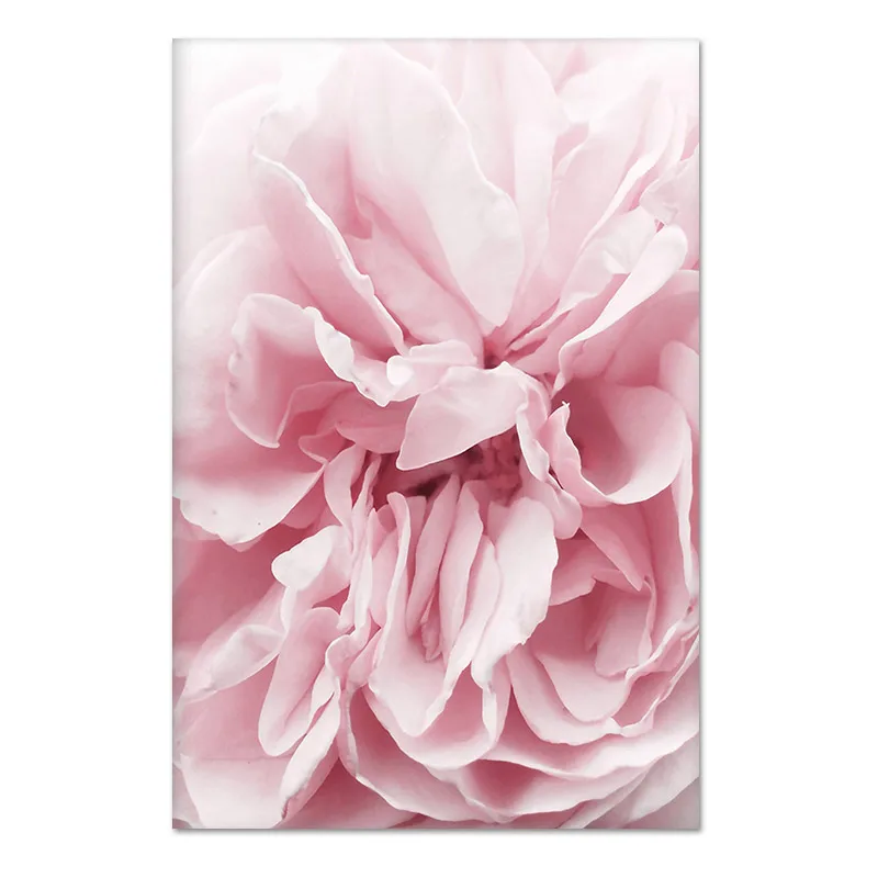

Nordic Minimalist Pink Peony Girl View Canvas Painting Home Decorations Living Room Bedroom Wall Art Hanging Painting No Frame