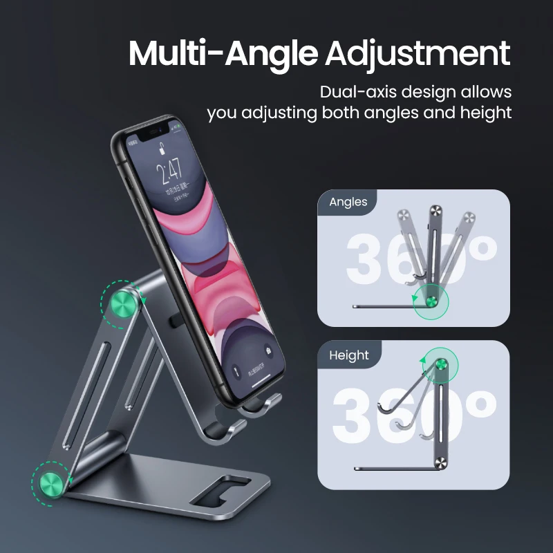 ugreen phone holder stand aluminum cell phone stand tablet stand support mobile phone for iphone 13 12 xiaomi samsung huawei free global shipping