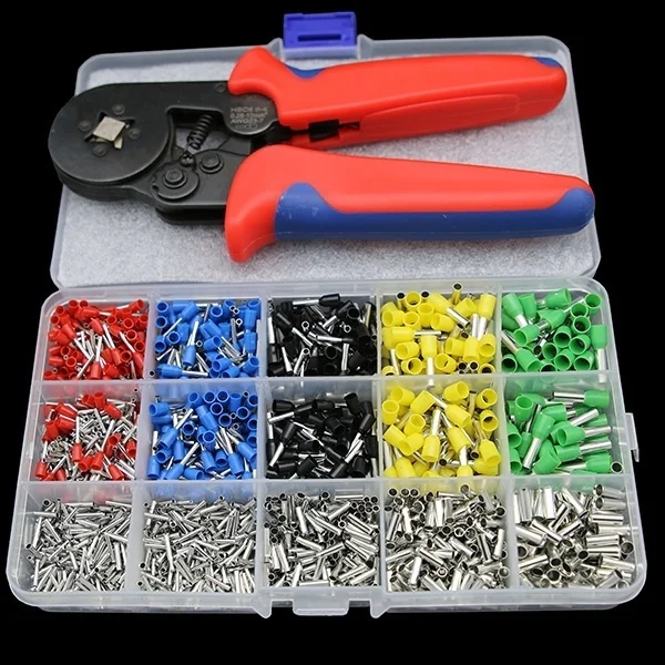 

Обжимные клеммы, 1640 шт., разъемы для электрических проводов + 1 шт., саморегулирующиеся профессиональные Обжимные Щипцы для кабеля