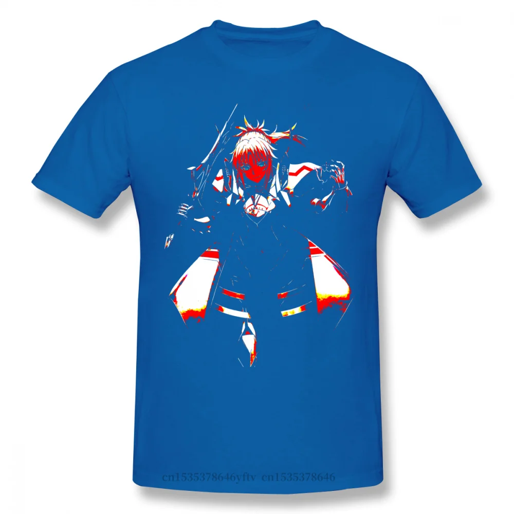 

2021 Leisure Fashion 100% cotton T-shirt Men Clothing Fate Stay Night Emiya Saber Gilgamesh Anime Red Mordred Men Short Sleeve