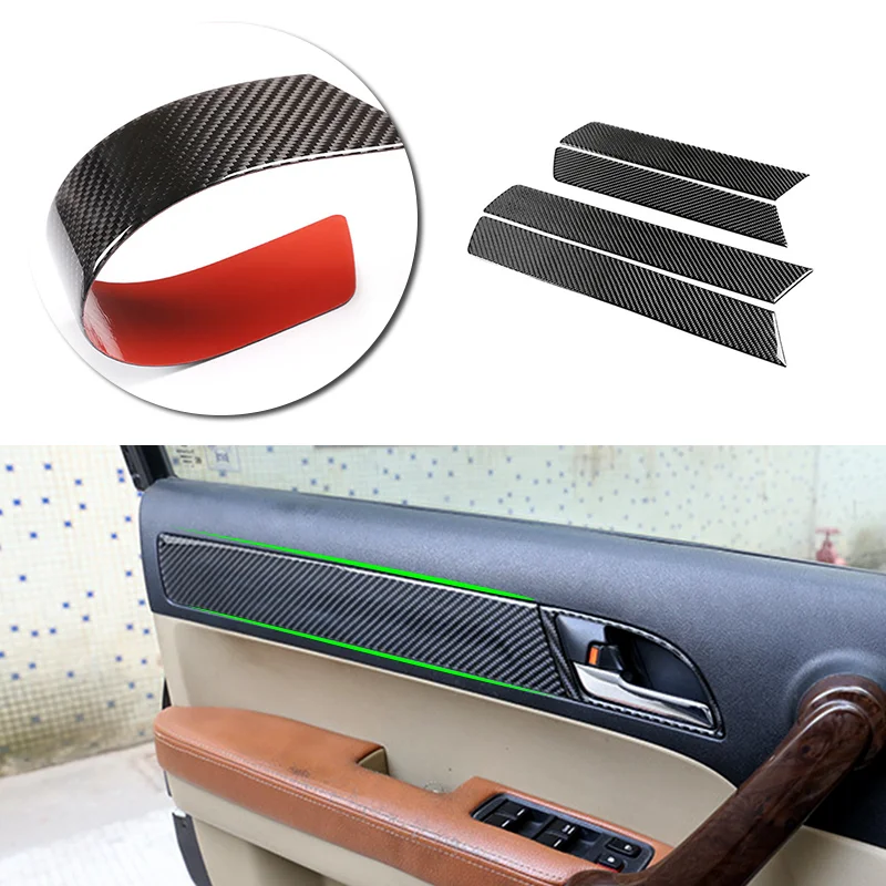 

4pcs Car Carbon Fiber Interior Door Window Panel Strip Cover Sticker Trim For Honda CRV 2007 2008 2009 2010 2011