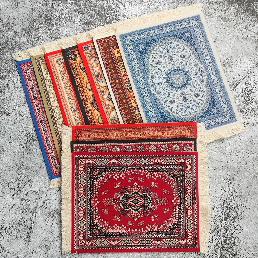 Persian Mini Woven Carpet Mouse Pad Pattern Cup with Fring Retro Style Home Office Table Decoration Craft | Компьютеры и офис
