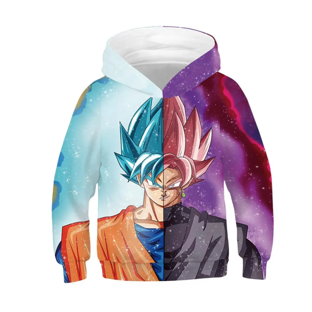 Толстовка с капюшоном Dragon Ball Z аниме Супер Саян 3D принт Подростковая толстовка
