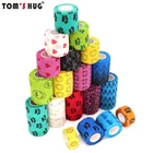 Медицинская терапия с принтом, эластичная повязка для питомцев, спортивная лента, спортивный протектор для пальцевых суставов, колена, ладони, запястья, модная