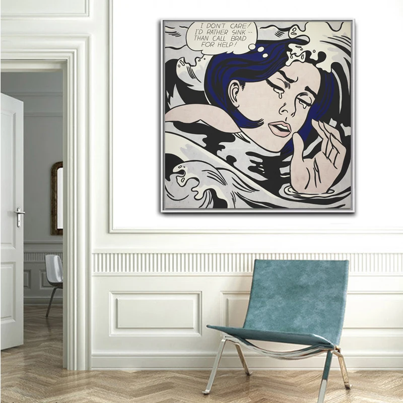 RELIABLI ART Roy Lichtenstein поп-арт, Картина на холсте, абстрактное искусство для гостиной, квадратные настенные картины, печать на холсте, без рамки