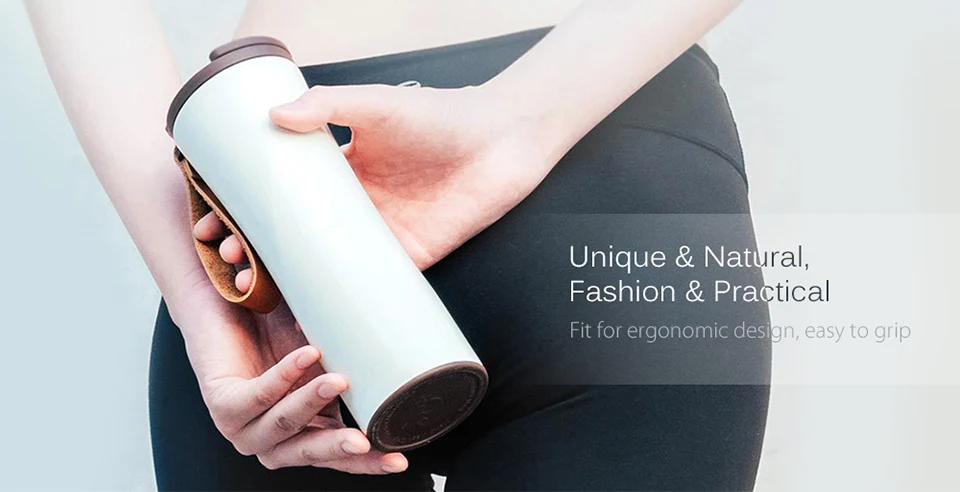 Original Xiaomi Mijia Kiss Kiss Fish Stainless Steel Thermal Vacuum Water Bottle Sensitive Temperature Sensor with Coffee Brewer
