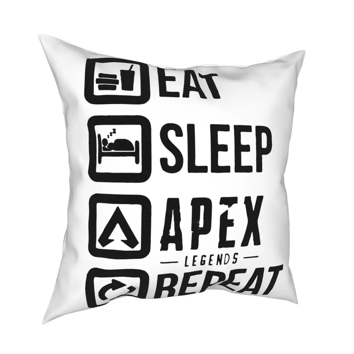 

Eat Sleep Apex Legends Repeat Square Pillow Case Polyester Decorative Pillow Pathfinder Bangalore 80s Game Casual Pillowcase