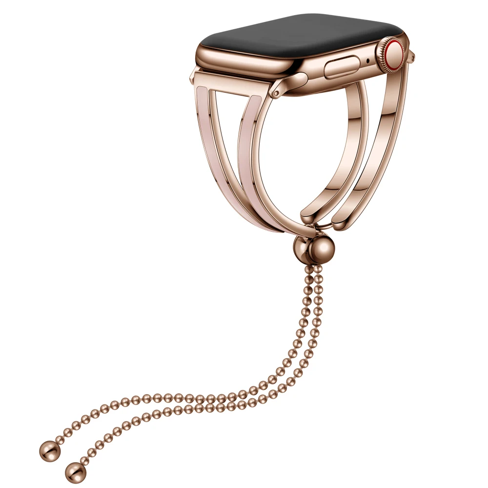 Браслет из нержавеющей стали для женских смарт часов Apple 5 4 3 2 1 Series Band 44 мм 40 iWatch 38 42