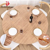 bubble kiss vinyl fitted round tablecloth wood color pvc tablecloth waterproof oil proof nordic plastic tablecloth picnic cloth