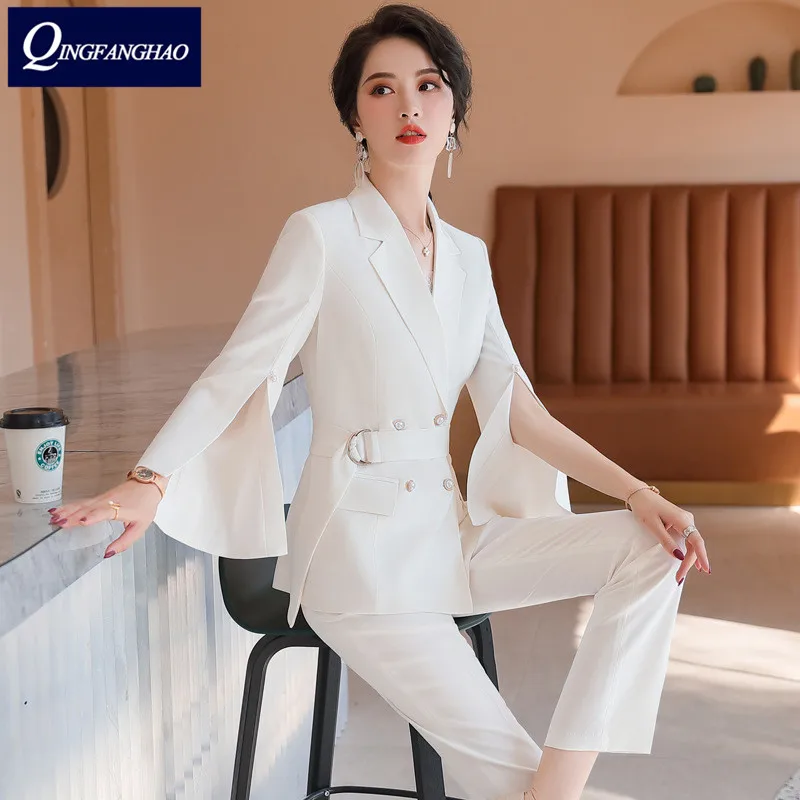 

Костюм женский белый, деловой костюм для выступления в стиле богини