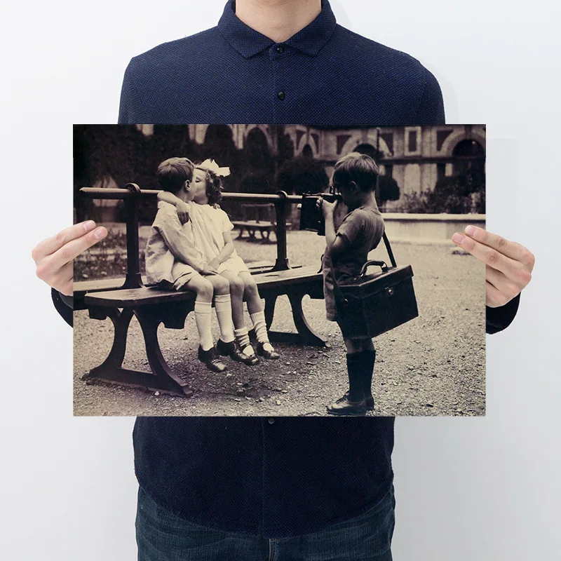 Детский фотограф винтажный постер классическое искусство декоративные наклейки
