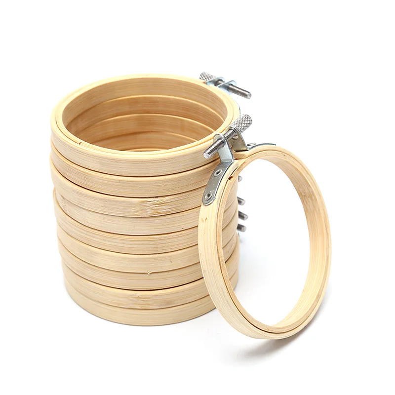 

10Pcs 10cm Wooden Handy Cross Stitch Machine Embroidery Hoop Ring Bamboo Frame Hoops Round Sewing Tools DIY Art Craft