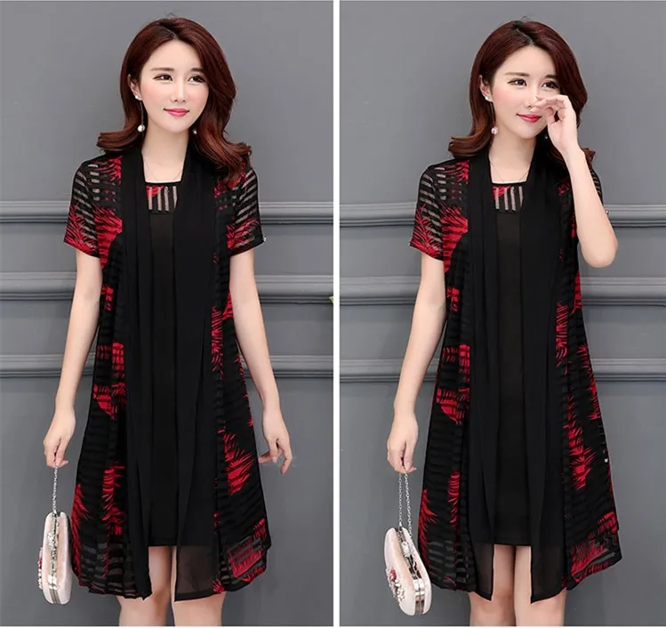 Женское облегающее Платье До Колена элегантное платье из двух частей с принтом в