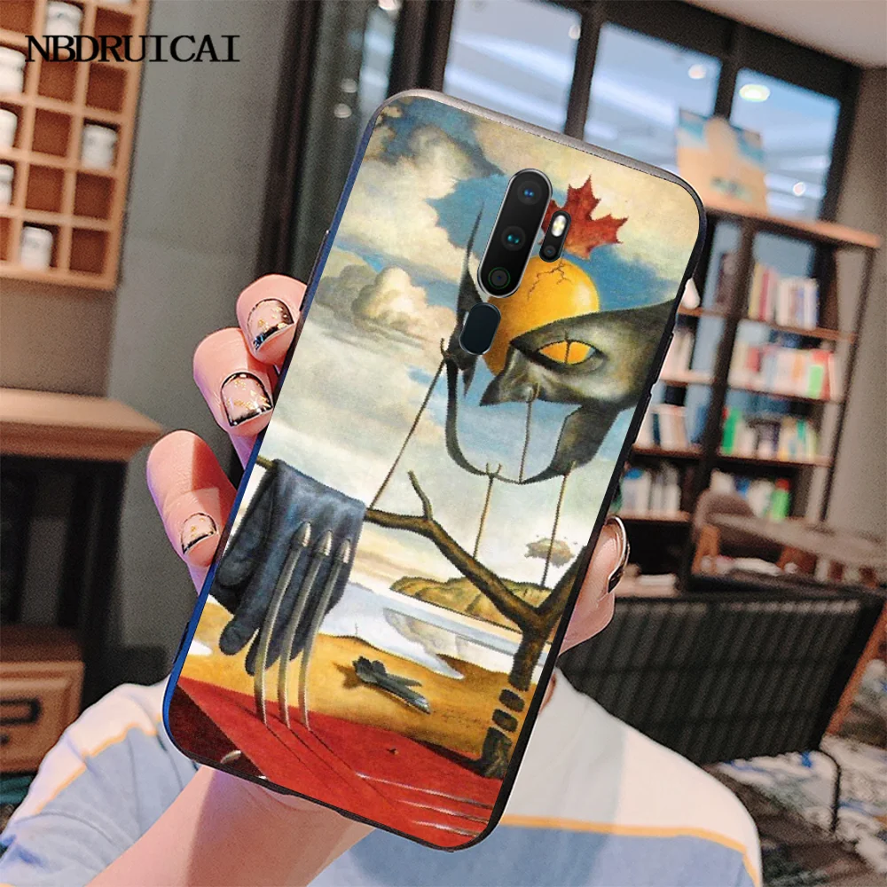 

NBDRUICAI Salvador Dali Art Black Soft Shell Phone Case Capa For Oppo A5 A9 2020 A11x A71 A73S A1K A73S case