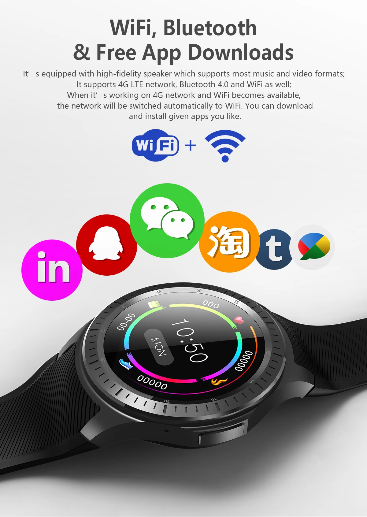 Умные часы Новая мода 4G часы 1+ 16 Гб Поддержка SIM 4G wifi gps Bluetooth наушники музыка для android/ios Смартфон Смарт часы