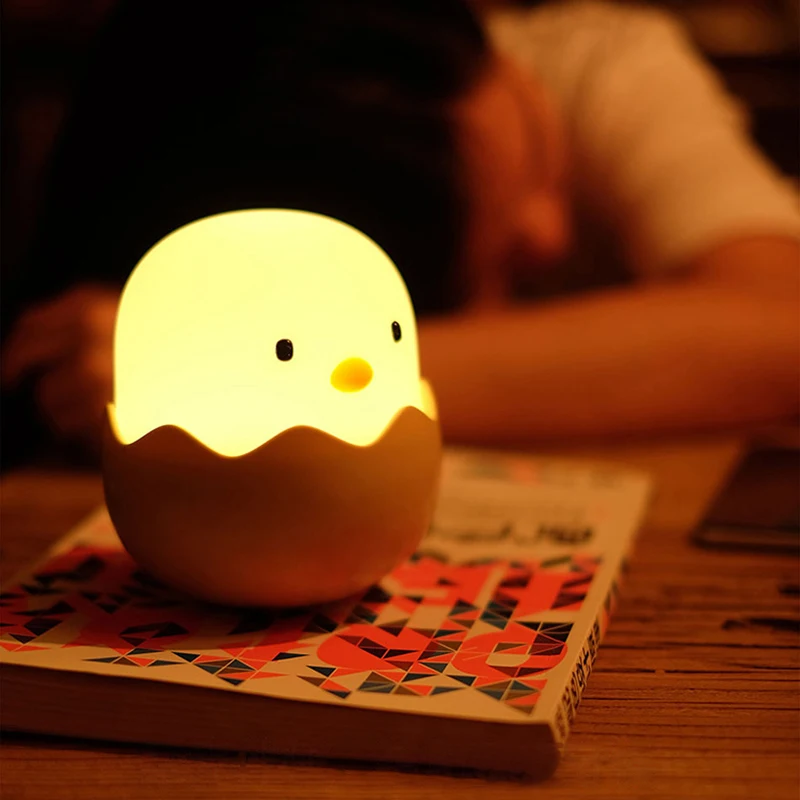 

LED Night Light for Kids Soft Silicone Usb Rechargeable Bedroom Decor Night Lamp Children Gift Animal Chick Touch Night Lamp