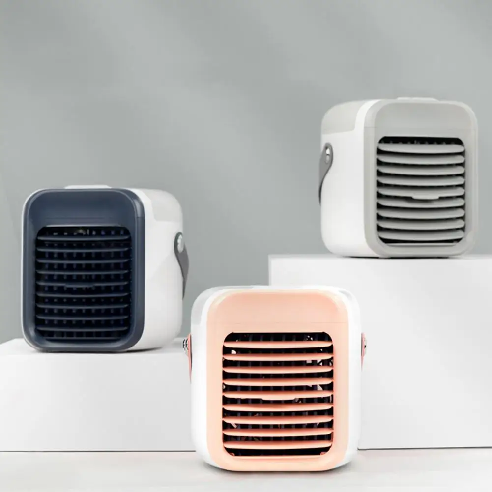 

Portable Mini Fan Portable Air Cooler Fan Air Conditioner Light Desk Air Cooling Fan Humidifier Purifier For Office Home student