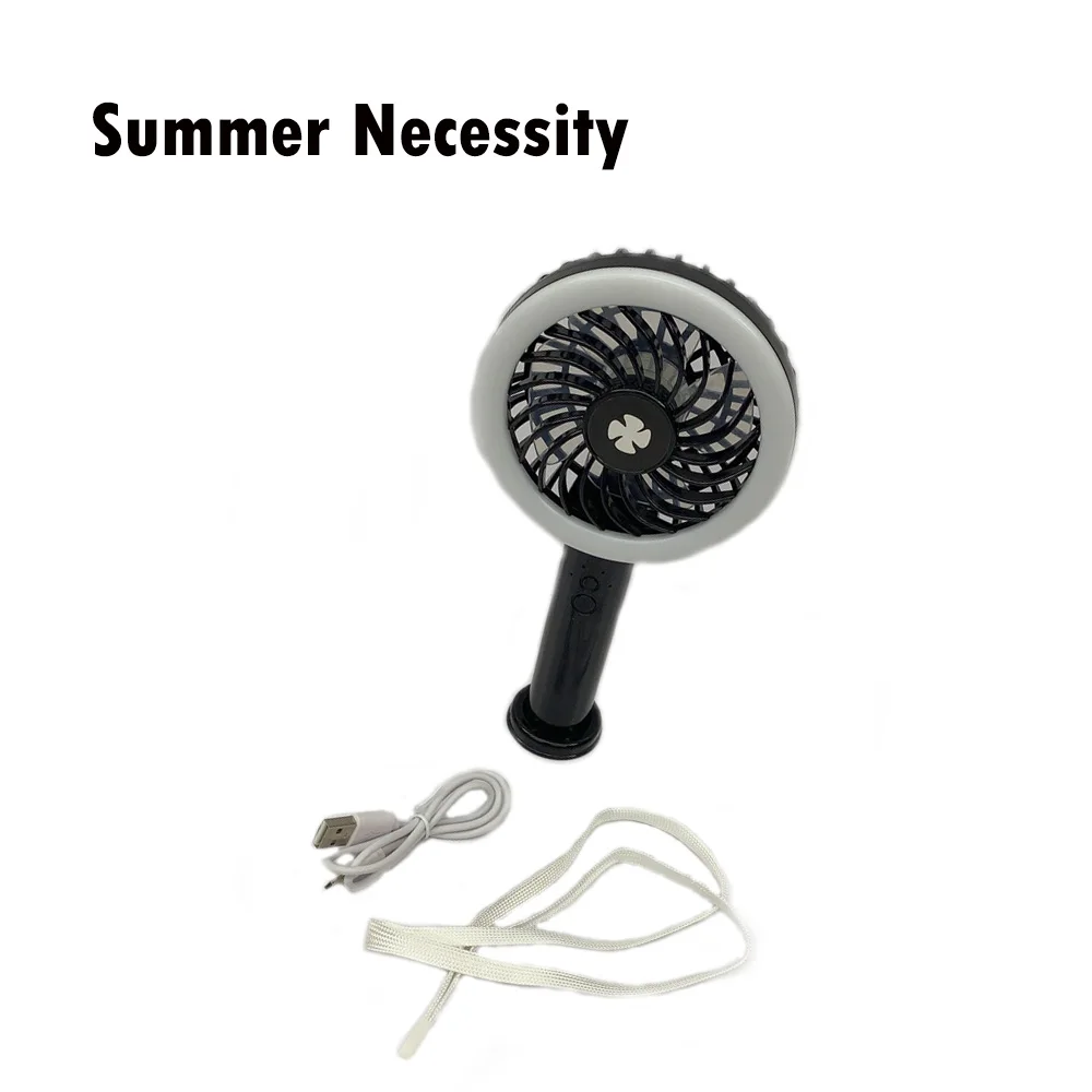 Портативный светодиодный вентилятор 1200 мАч с перезаряжаемой встроенной