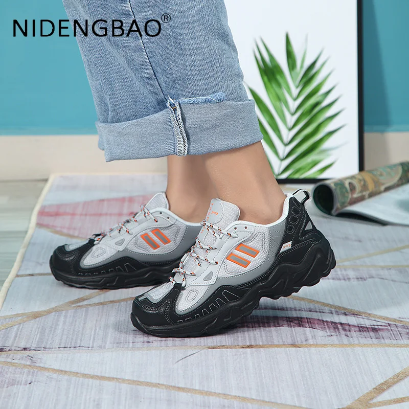 Fashion Sneakers Women Sports Shoes Breathable Couple Running Jogging Gym Training Student Men's Chunky Shoes Black Chaussure
