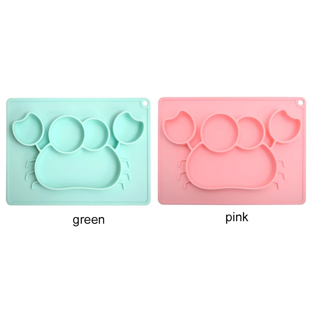 

Durable Kids Utensils Feeding Cartoon Adsorption 2 Colors One Piece Silicone Easy To Clean. Cute Infant Bowl