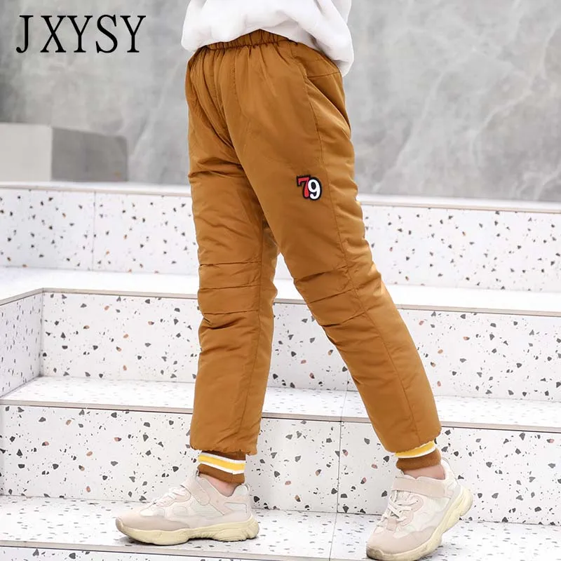 Детские брюки новинка осень зима 2019 плотные теплые пуховые для маленьких