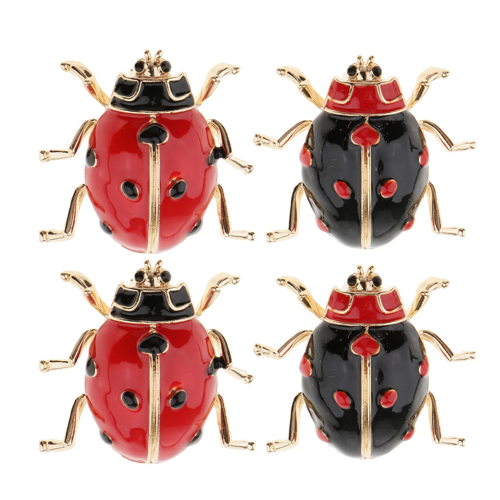 4 шт. Милая Божья коровка брошь булавка насекомое Брошь для женщин и мужчин одежда