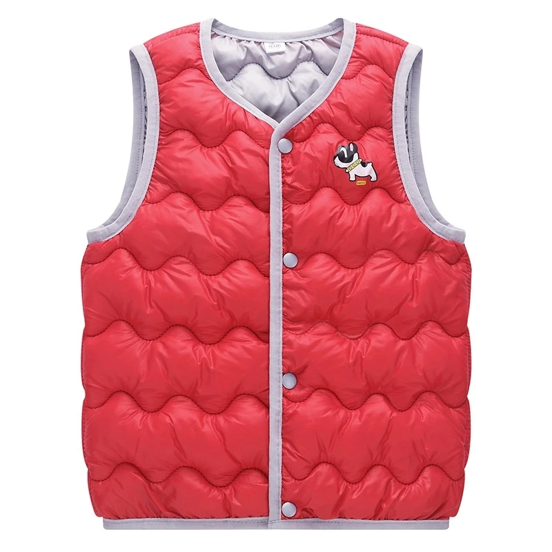 Детский пуховой жилет Однобортный Теплый хлопковый с принтом для мальчиков и
