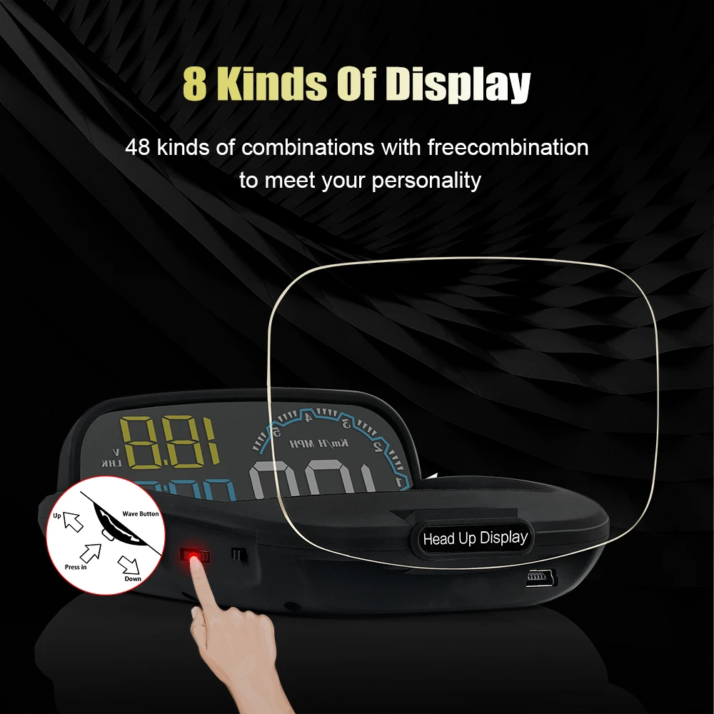 HUD дисплей C600 дисплей головы вверх Автомобиль HUD C600 OBD OBD2 проектор Цифровой скорость ometer дисплей автомобиля скорость охранной сигнализации