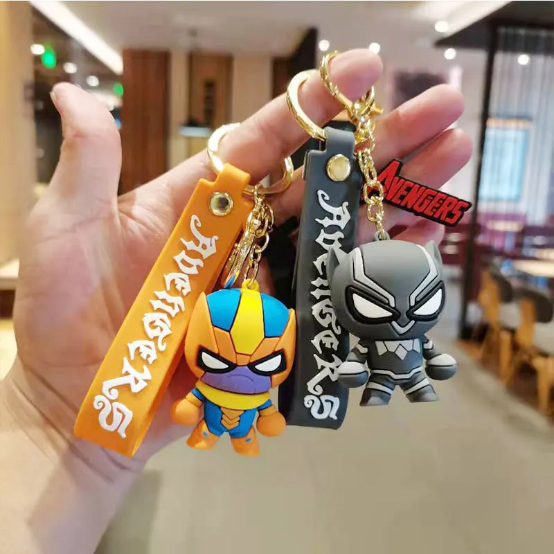 

Disney Iron Man New Marvel Legends Avengers Keychain Hero Hand Spider Man Key Chain Car Schoolbag Doll Pendant Wholesale Keyring