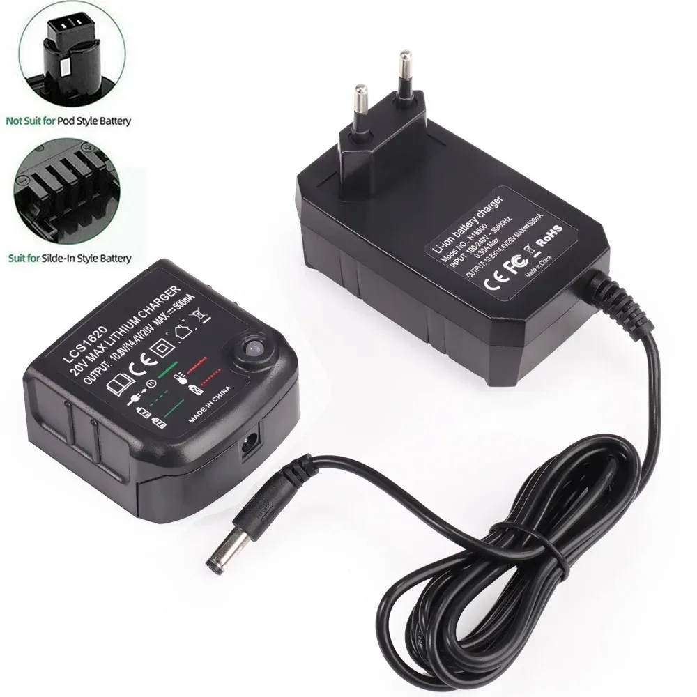 eu plug battery charger lithium ion adapter replacement for black decker lbxr20 lbxr20 ope lb20 lbx20 10 8v14 4v20v500ma free global shipping
