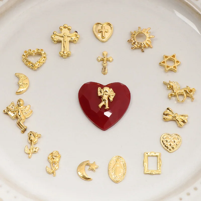 10 шт. золотой крест Марии Ангел Единорог эпоксидная форма наполнитель красота