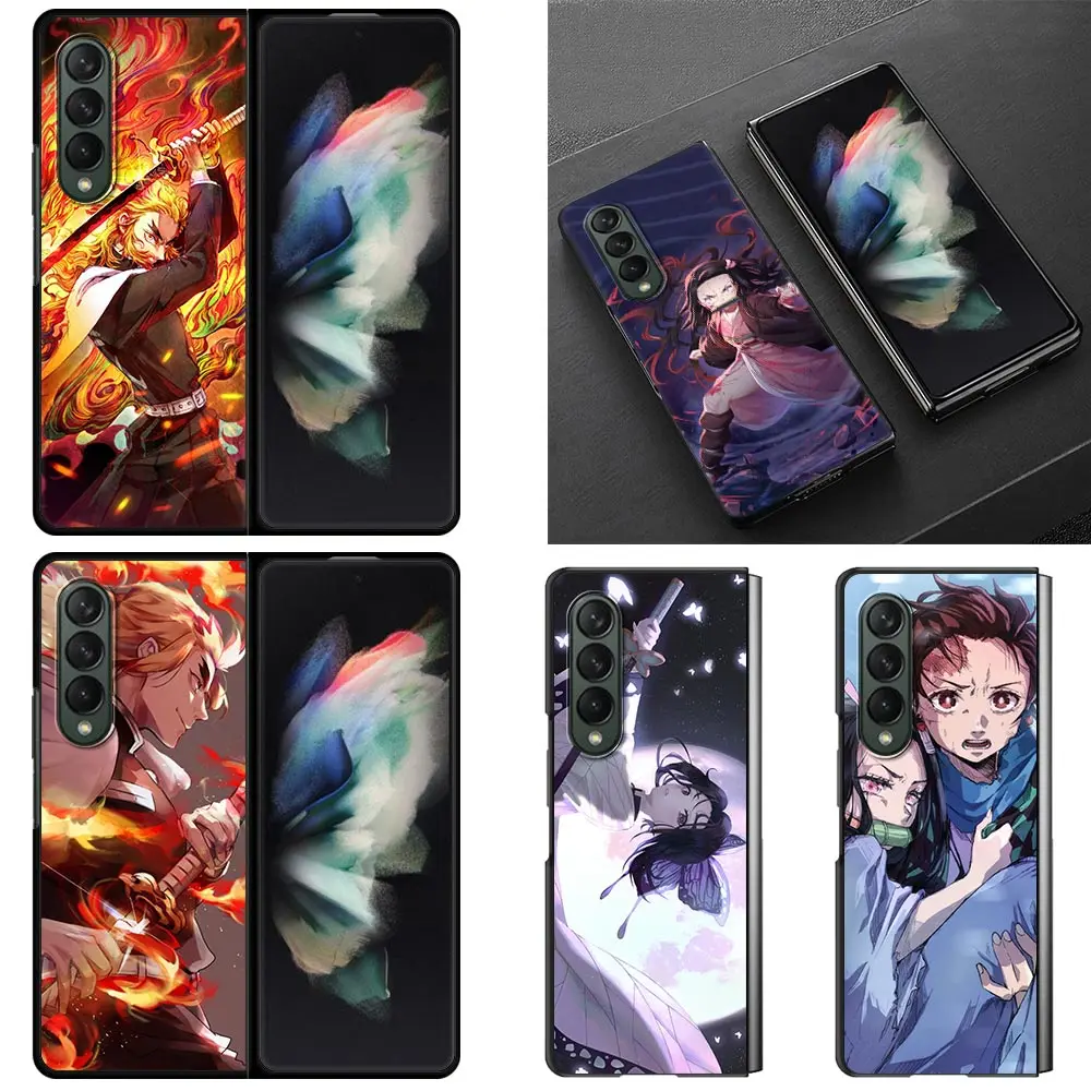 

Anime Demon Slayer Kimetsu No Yaiba Case For Samsung Galaxy Z Fold 3 Z Fold3 5G Hard Slim Cover Ultra-thin anti-drop Phone Shell
