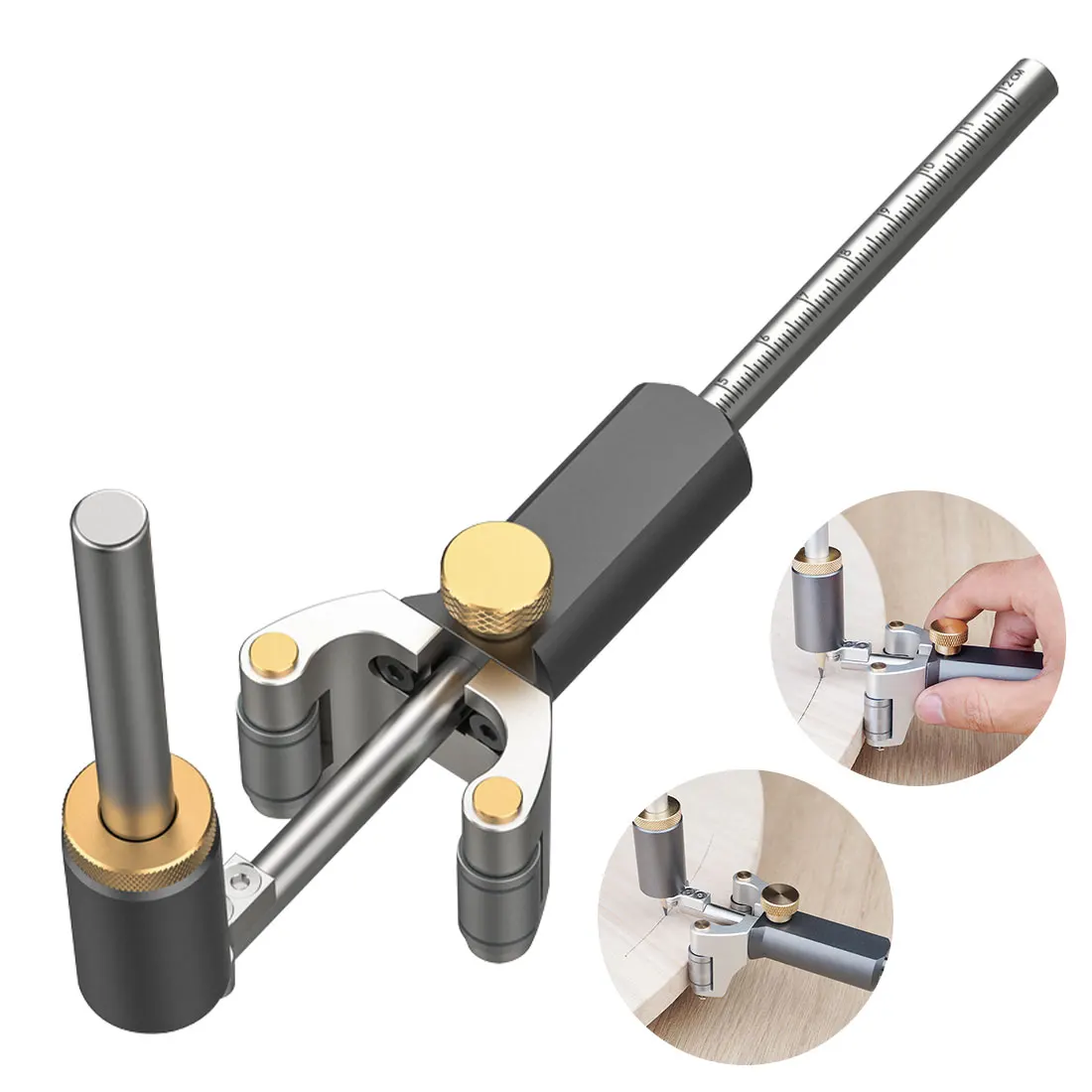 

Sliding Marking Tool 0-120mm Wood Scribe Tool Wheel Mortise Gauge Scriber Anodizing Woodworking Tool Set With Pencil