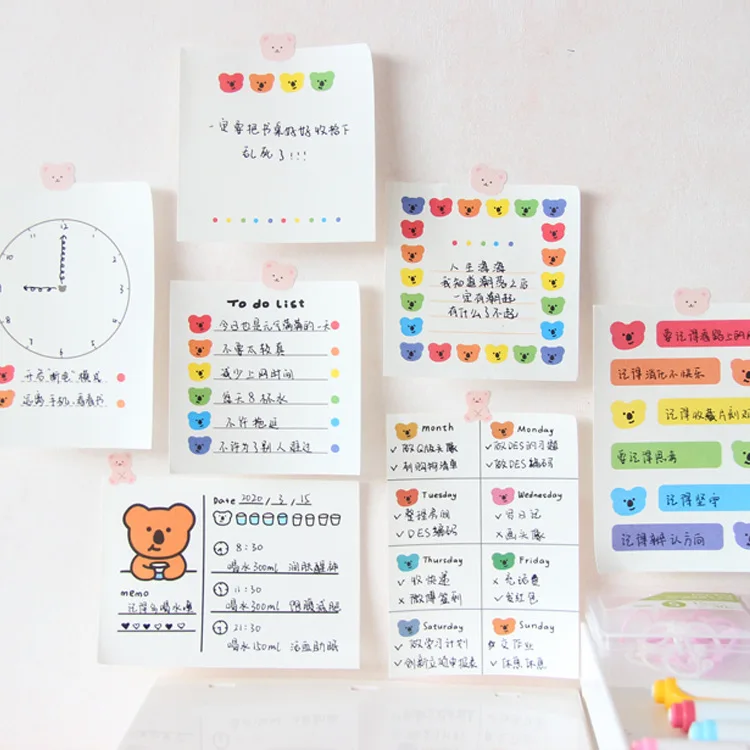 SIXONE 50 листов Ins Rainbow Koala Memo Pad школьные студенты чтобы сделать список портативный