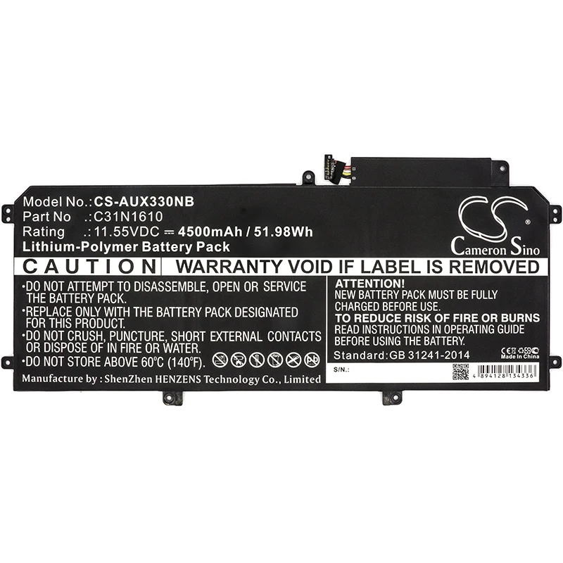 Аккумулятор Cameron Sino 4500 мАч для Asus UX330 UX330C UX330CA UX330U Zenbook | Электроника