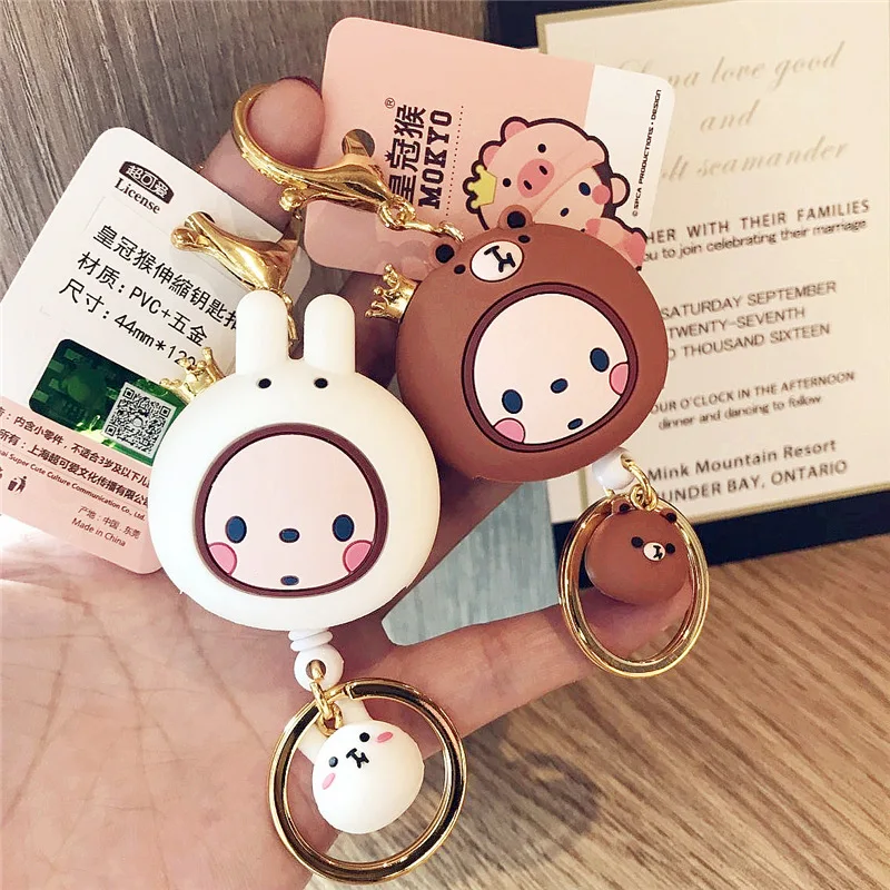 

Keychains Cute Cartoon Mokyo Monkey Car Key Chain Children Bag Pendant Keyring Lovers Holiday Gifts