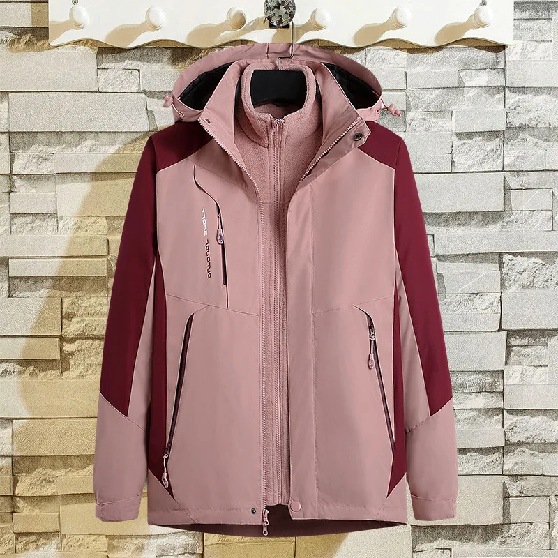 Плащ-дождевик Три в одном для мужчин и женщин осенне-зимняя ветрозащитная