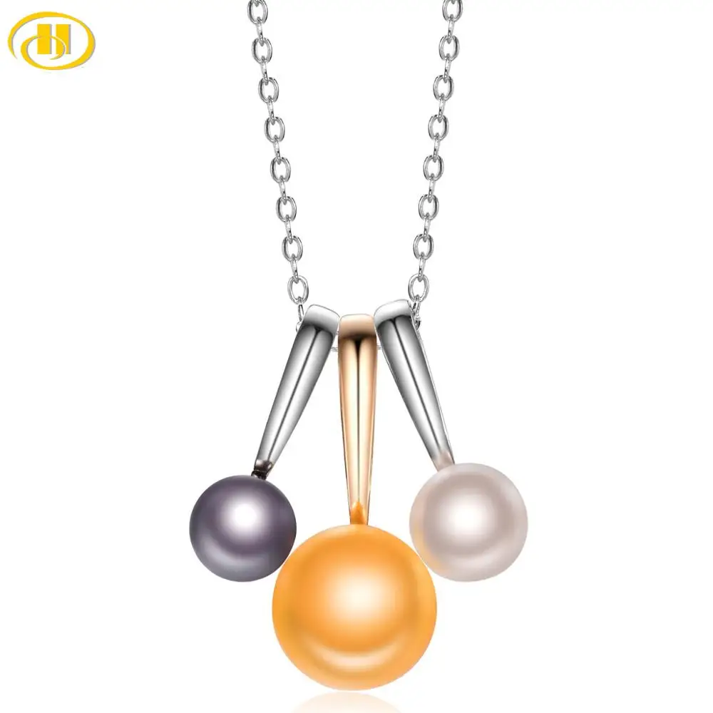 Волшебная Трехцветная подвеска Hutang из пресноводного жемчуга двухцветное
