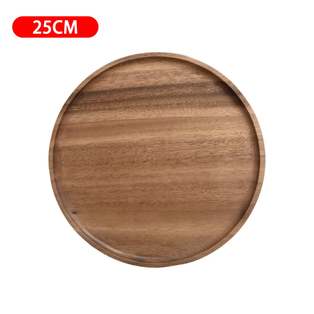 

Novelty Wood lovesickness Wooden Round Solid Pan Plate Fruit Dishes Saucer Tea Tray Dessert Dinner Plate Tableware