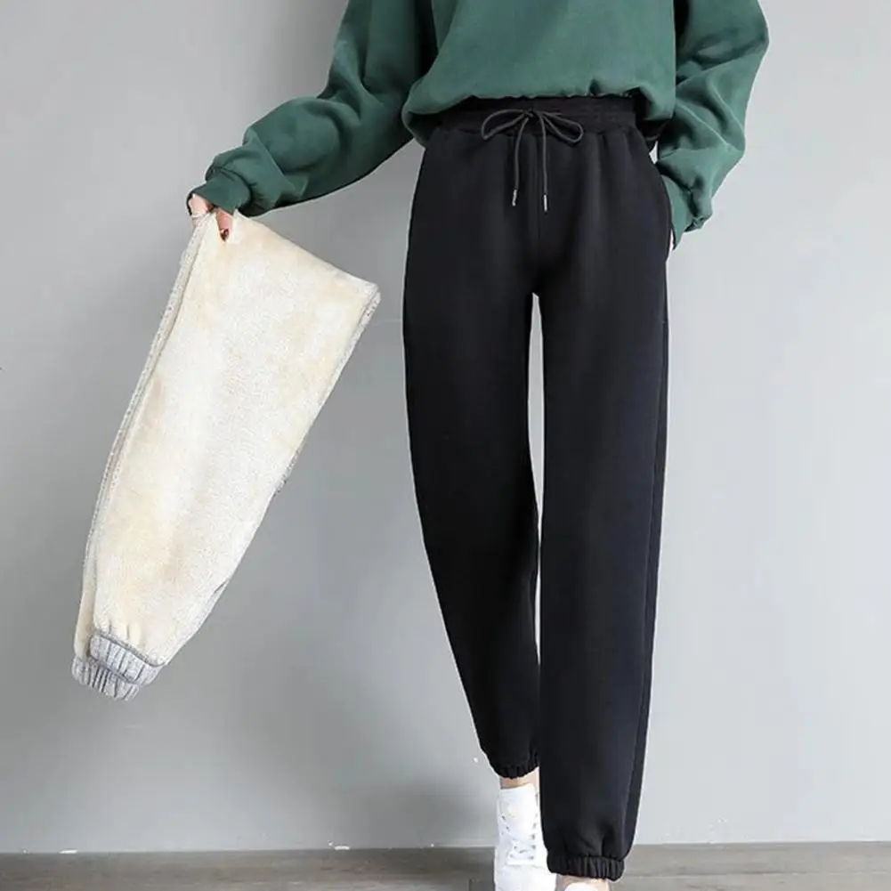 

New imitation cashmere sweatpants in autumn and winter women's Korean version loose outer casual cotton pants