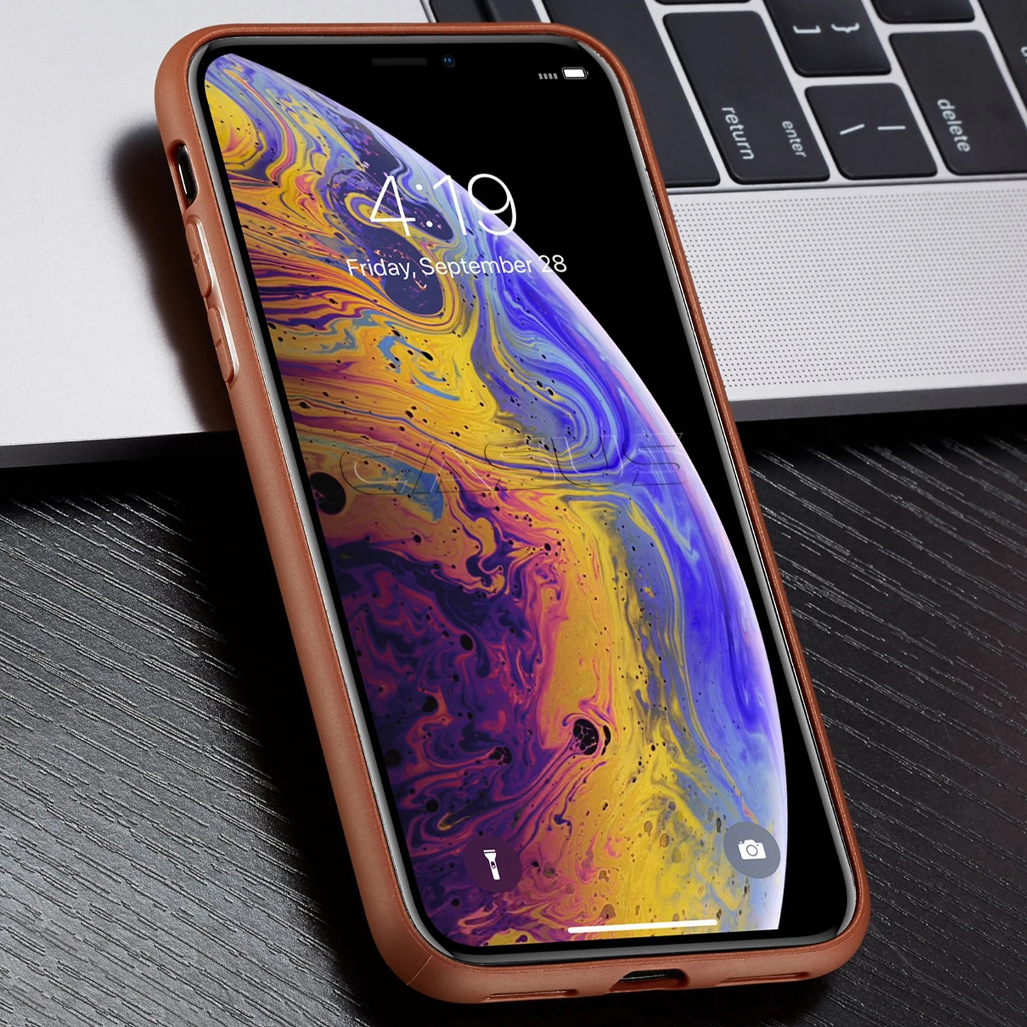 Роскошный кожаный тонкий жесткий чехол для iPhone XR XS MAX ударопрочный X 8 7 6 Plus