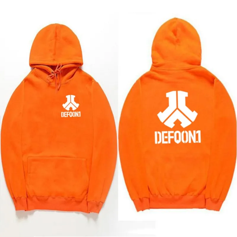 Orange-B01 Новинка Defqon 1 толстовки рок-группа хип-хоп Мужская Толстовка зима осень Уличная Повседневная Флисовая Толстовка Пуловер - Цвет: Orange-B01