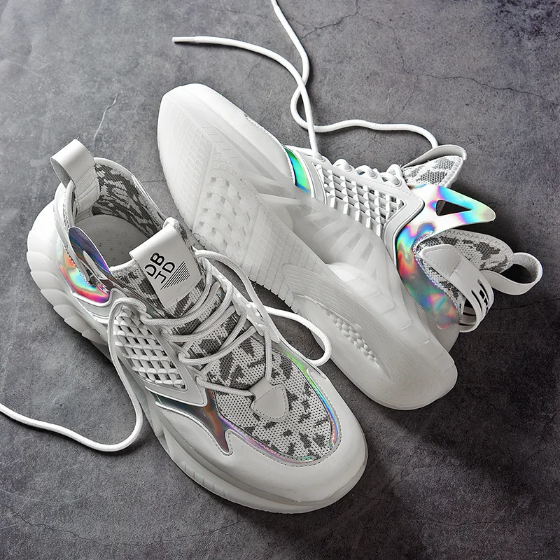 

Men Spring Summer Chunky Sneakers Man White Daddy Running Shoes Autumn Male High Top Casual Platform Sports Athletics Footwear